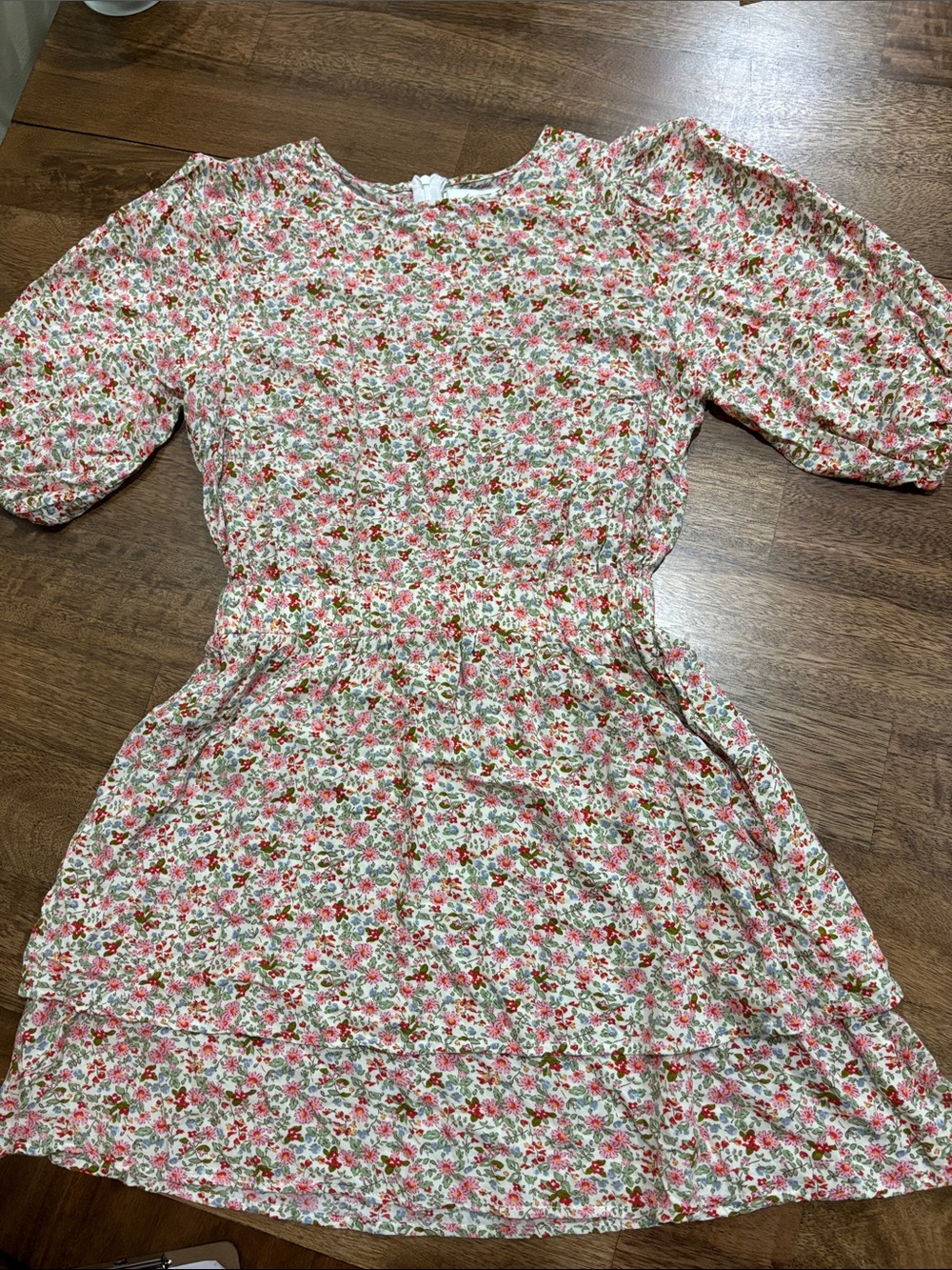 Petal & Pup Pink Floral Mini Dress size 6. Tiered